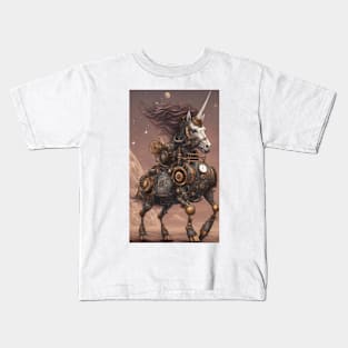 Steampunk Space Unicorn Kids T-Shirt